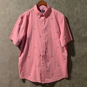 Chaps Lobster Print Button Down Shirt  - size Large